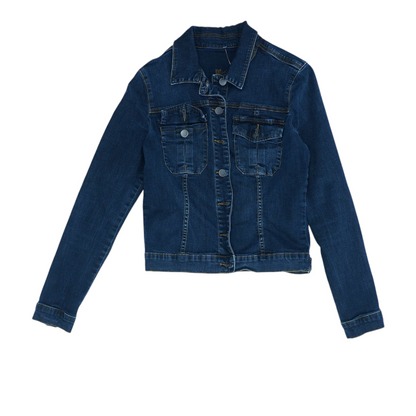 Blue Solid Denim Jacket