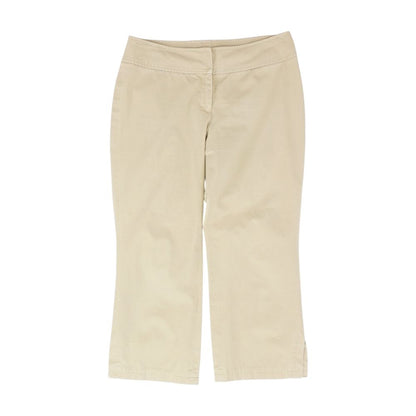 Tan Solid Capri Pants