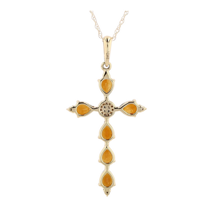 10K Yellow Gold Citrine Pendant Necklace