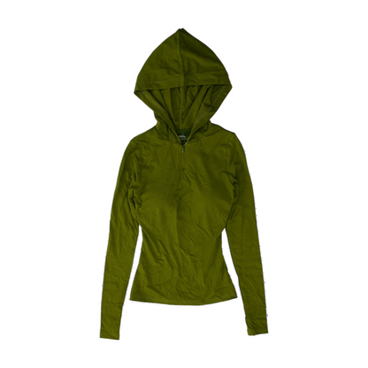 Green Solid Hoodie Pullover