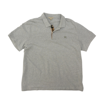 Gray Solid Short Sleeve Polo