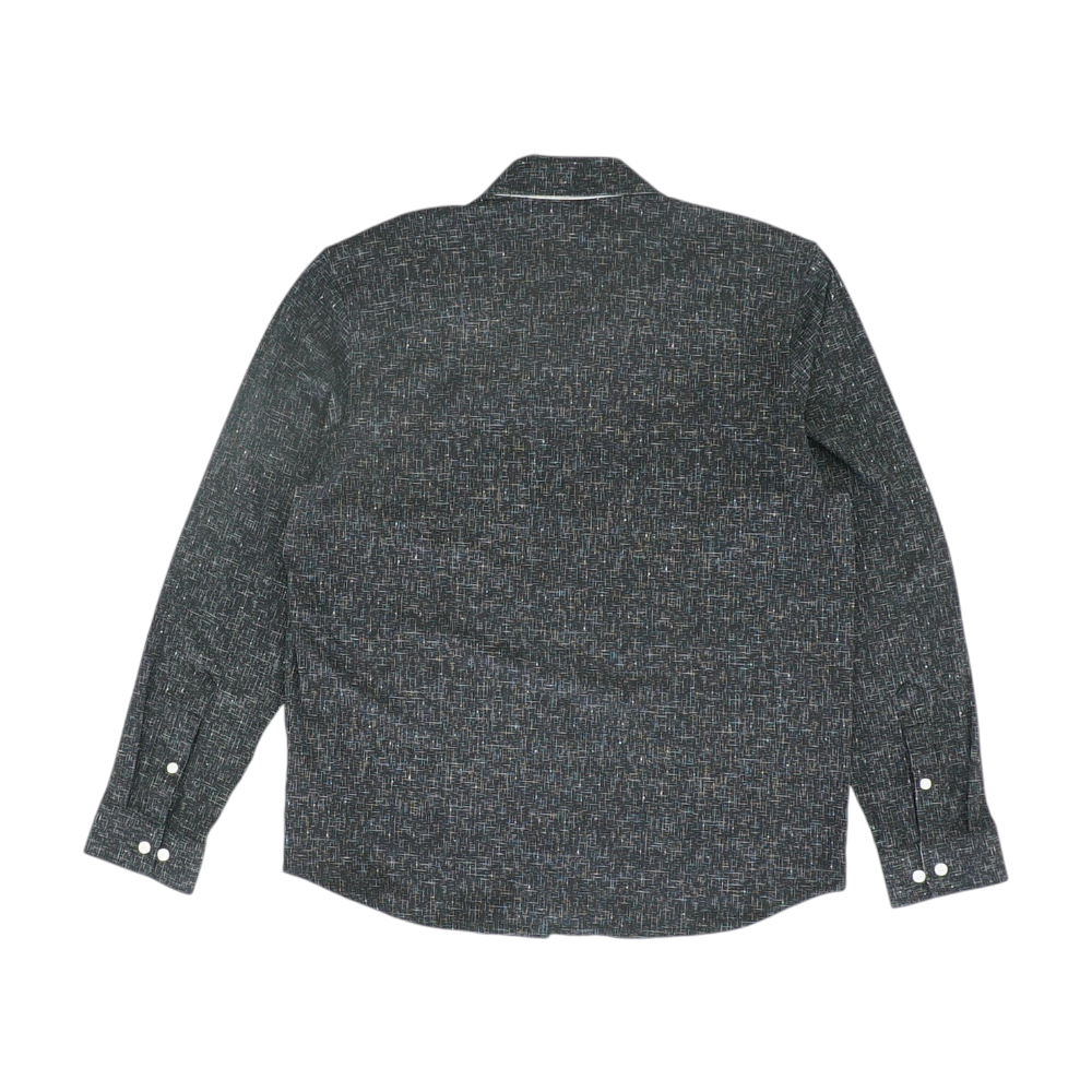 Black Abstract Long Sleeve Button Down