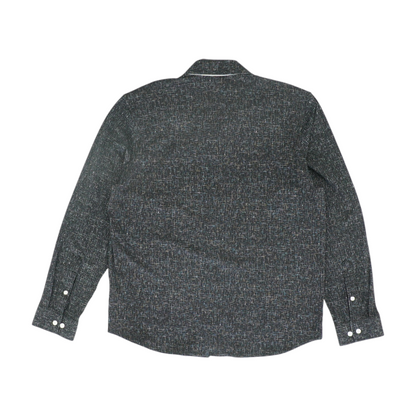 Black Abstract Long Sleeve Button Down