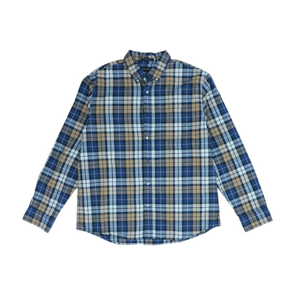 Brown Plaid Long Sleeve Button Down