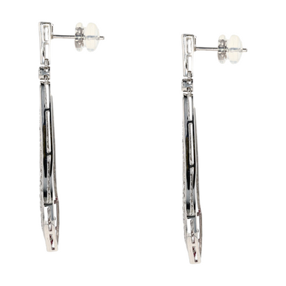 2 1/4 ctw Platinum Diamond Statement Earrings