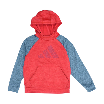 Red Color Block Hoodie Pullover