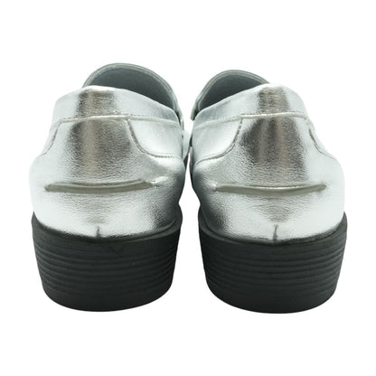 Silver Loafer Flats