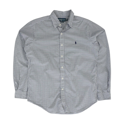 White Check Long Sleeve Button Down