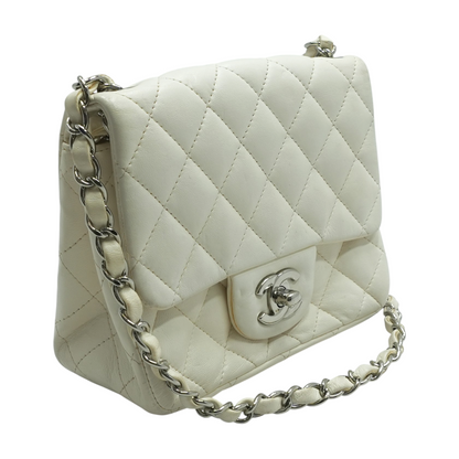 Classic Mini Square Flap Bag in White