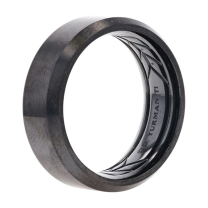 Black Titanium Beveled Wedding Band