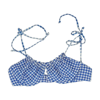 Blue Check Swim Top