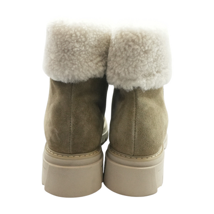 Gray Dwayne Shearling-Lined Suede Bootie