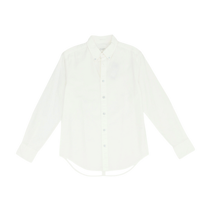 White Solid Long Sleeve Button Down