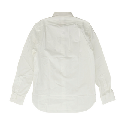 White Solid Long Sleeve Button Down