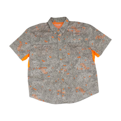 Tan Camo Short Sleeve Button Down