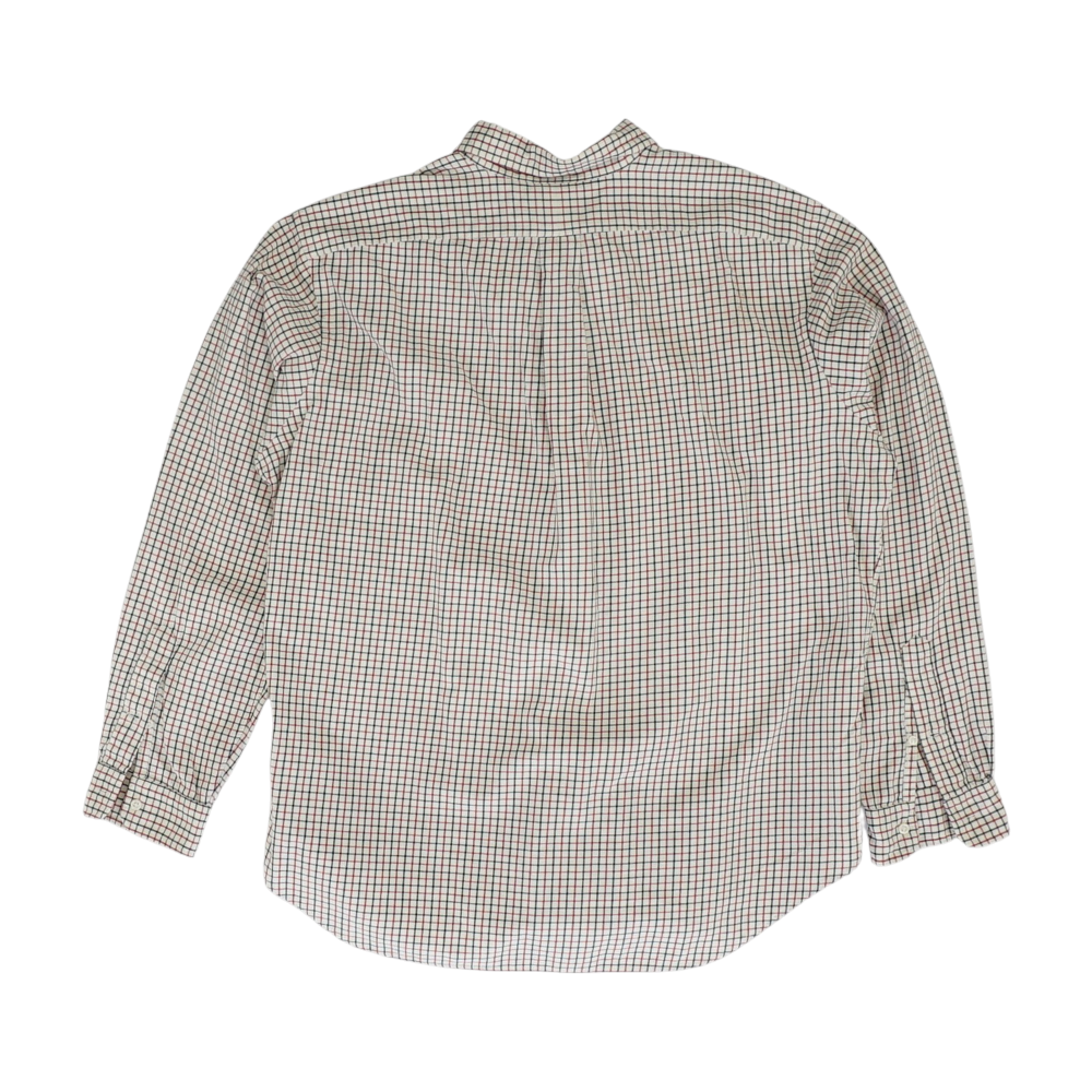 Beige Check Long Sleeve Button Down