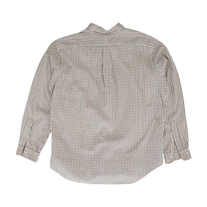 Beige Check Long Sleeve Button Down