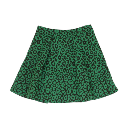 Green Petite Animal Print Mini Skirt