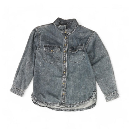 Blue Solid Denim Jacket