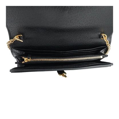 Black GG Denim Jackie 1961 Wallet on Chain