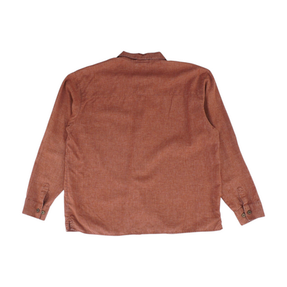 Red Solid Long Sleeve Button Down