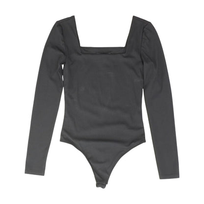 Black Solid Long Sleeve Blouse