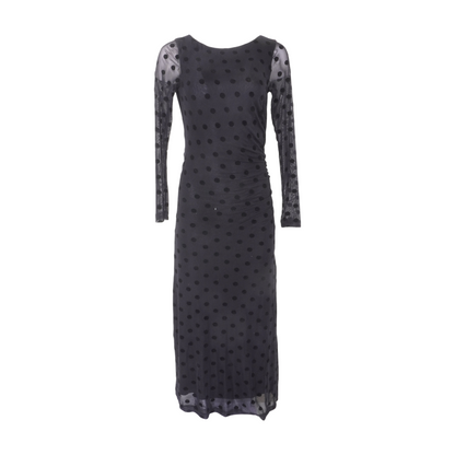 Black Polka Dot Midi Dress