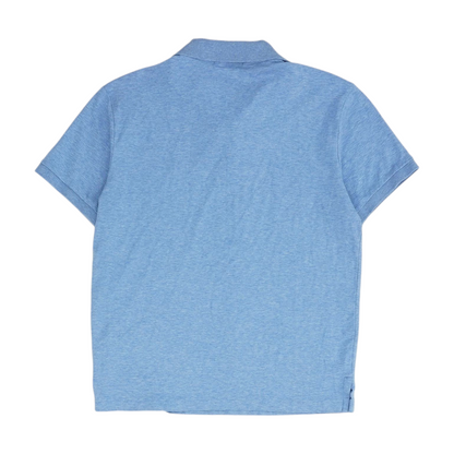 Blue Solid Short Sleeve Polo