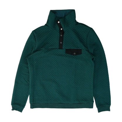 Green Solid 1/4 Zip Pullover