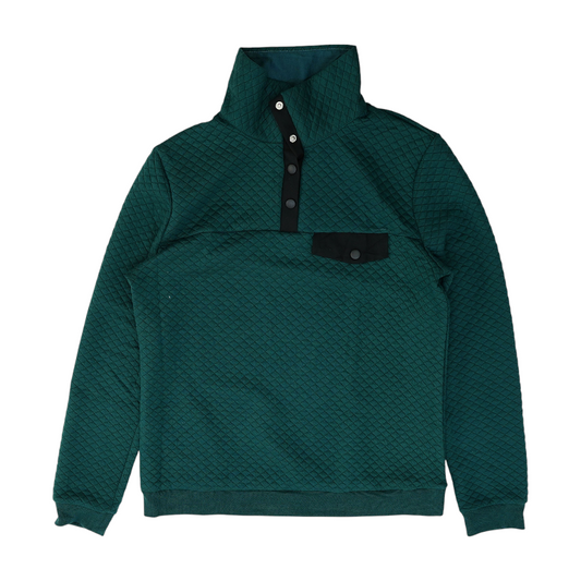 Green Solid 1/4 Zip Pullover