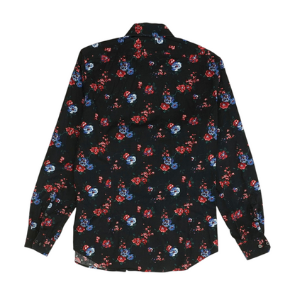 Black Floral Long Sleeve Button Down