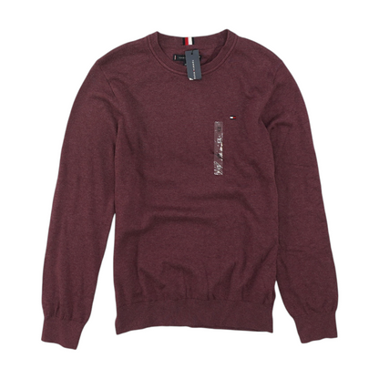 Burgundy Solid Pullover Sweater