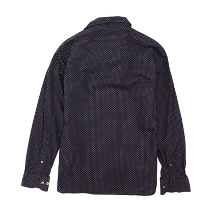 Navy Geometric Long Sleeve Button Down