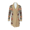 Tan Geometric Cardigan Sweater