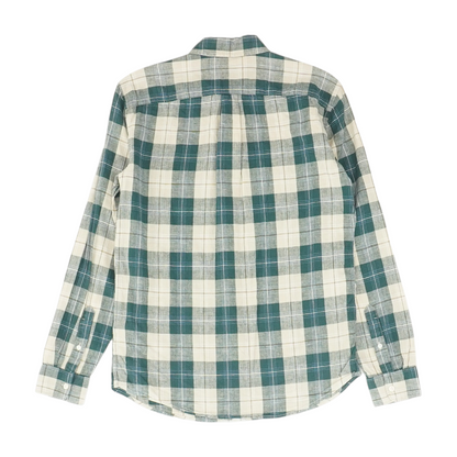 Green Plaid Long Sleeve Button Down