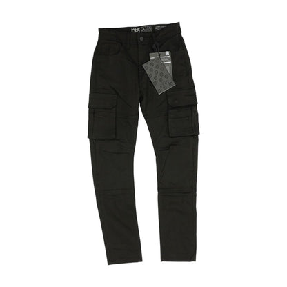 Black Solid Cargo Pants