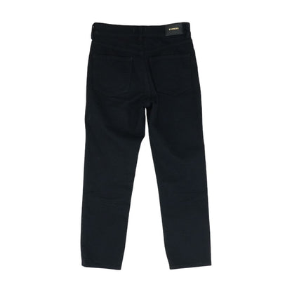 Black Solid Mid Rise Skinny Leg Jeans