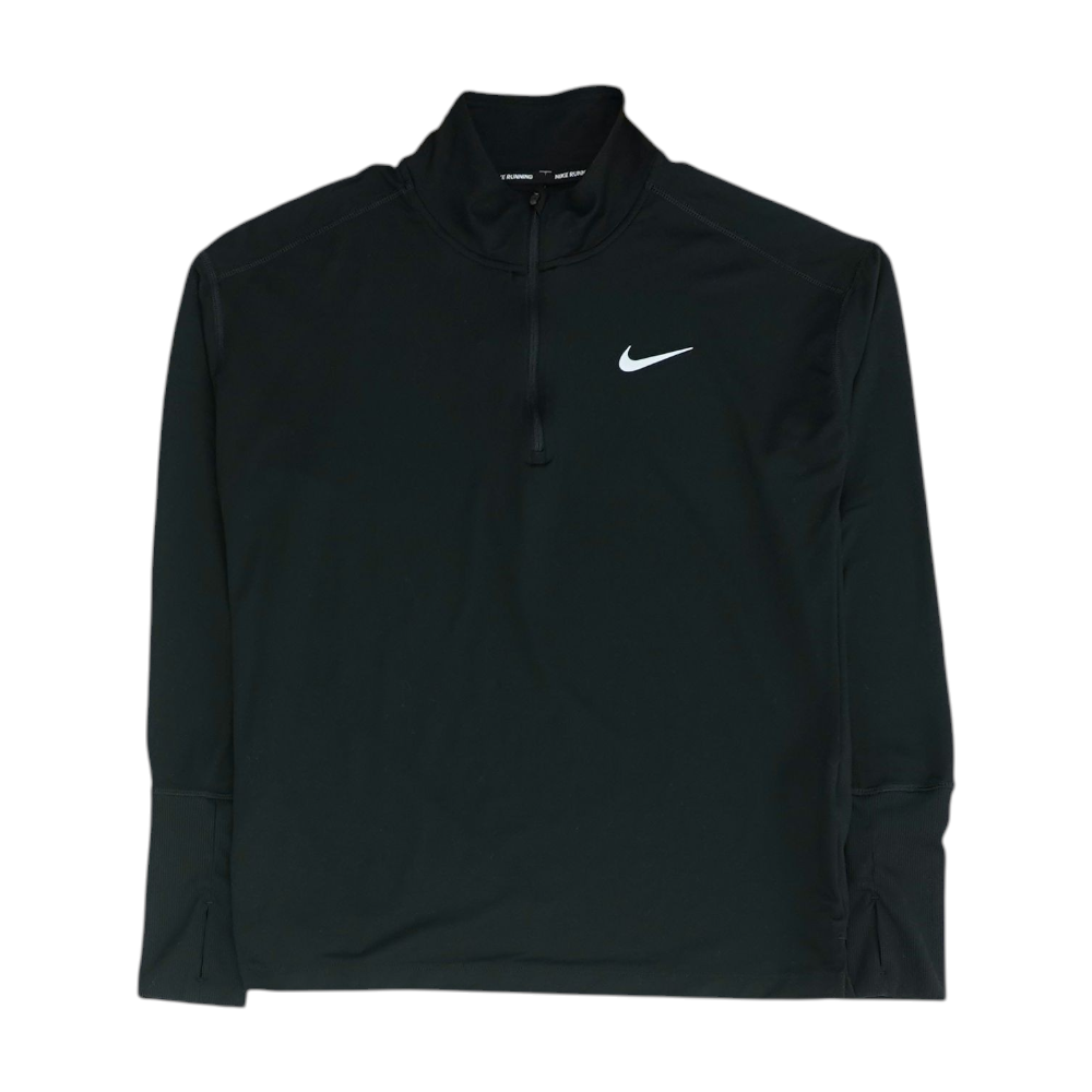 Black Solid 1/4 Zip Pullover