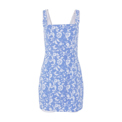 Blue Floral Mini Dress