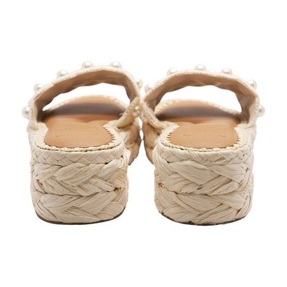 Ivory Wedged Sandals