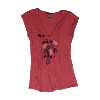 Red Floral Blouse
