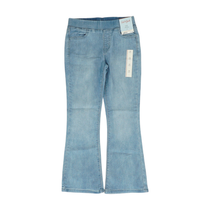 Blue Solid Wide Leg Jeans