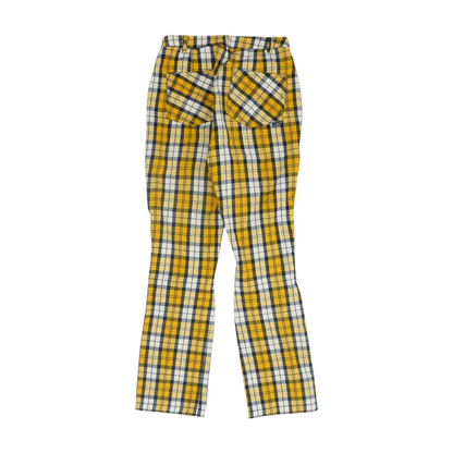 Yellow Plaid Straight Pants