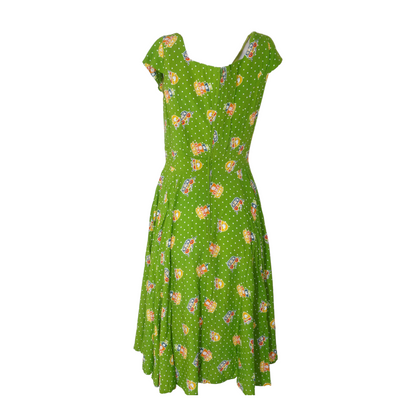 Green Polka Dot Midi Dress
