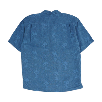 Blue Tropical Short Sleeve Button Down