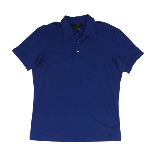 Blue Solid Short Sleeve Polo