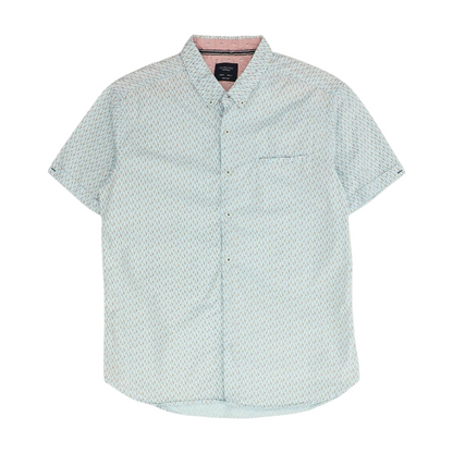 Blue Print Short Sleeve Button Down