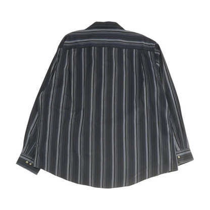 Navy Striped Long Sleeve Button Down