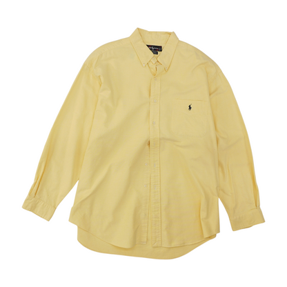 Yellow Solid Long Sleeve Button Down