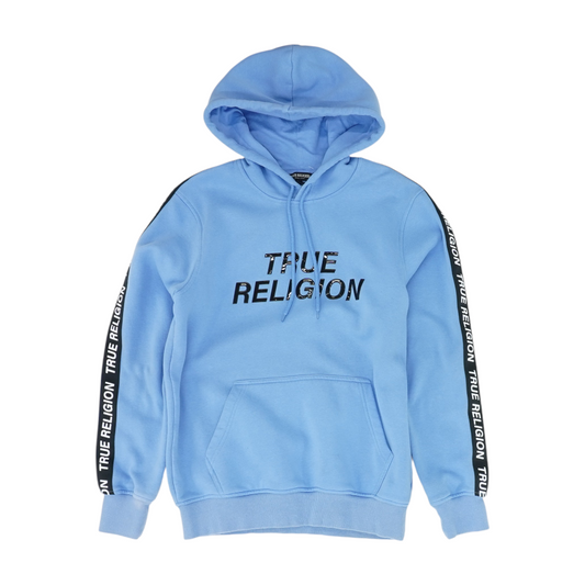 Blue Solid Hoodie Pullover